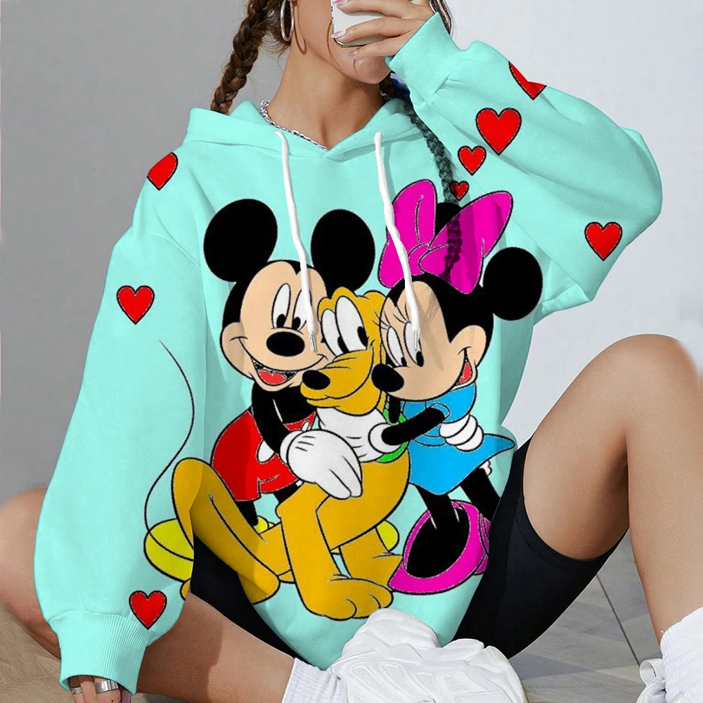 Anime Disney Myszka Miki 2026 Damska Bluza z Kapturem Damska Bluza Uliczna Bluza Harajuku Ubrania