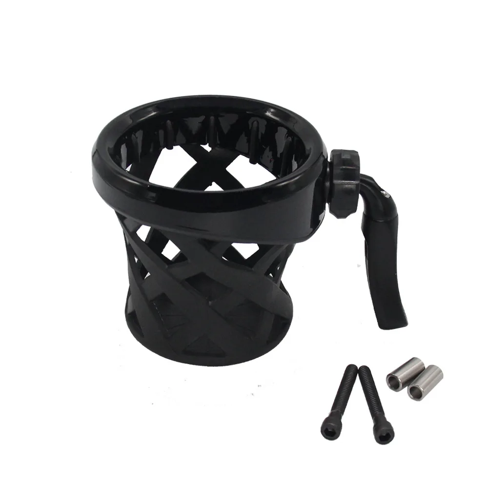 

Motorcycle Handlebar Cup Holder Drink with Mesh Basket Mount for Dyna Softail Electra Glide 1996-Up