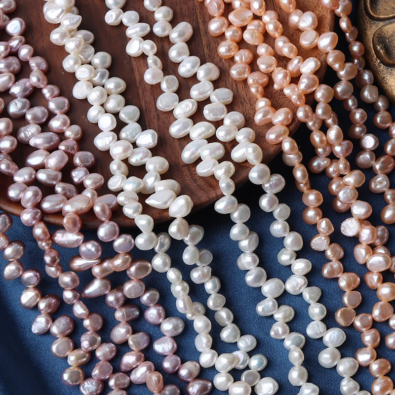 A String of 5-6mm Sanqi (Panax Notoginseng) Beads, Smooth on Both Sides, Natural Pearls, Approximately 60+ Beads, 35cm Long.