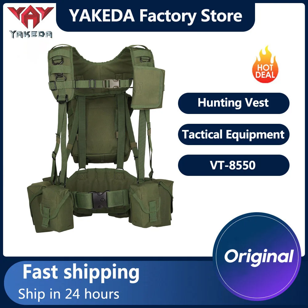 

YAKEDA Tactical Vest MOLLE System 1000D Polyester Quick-drying Field Bellyband Breathable Wear-resistant Camouflage Hunting Vest