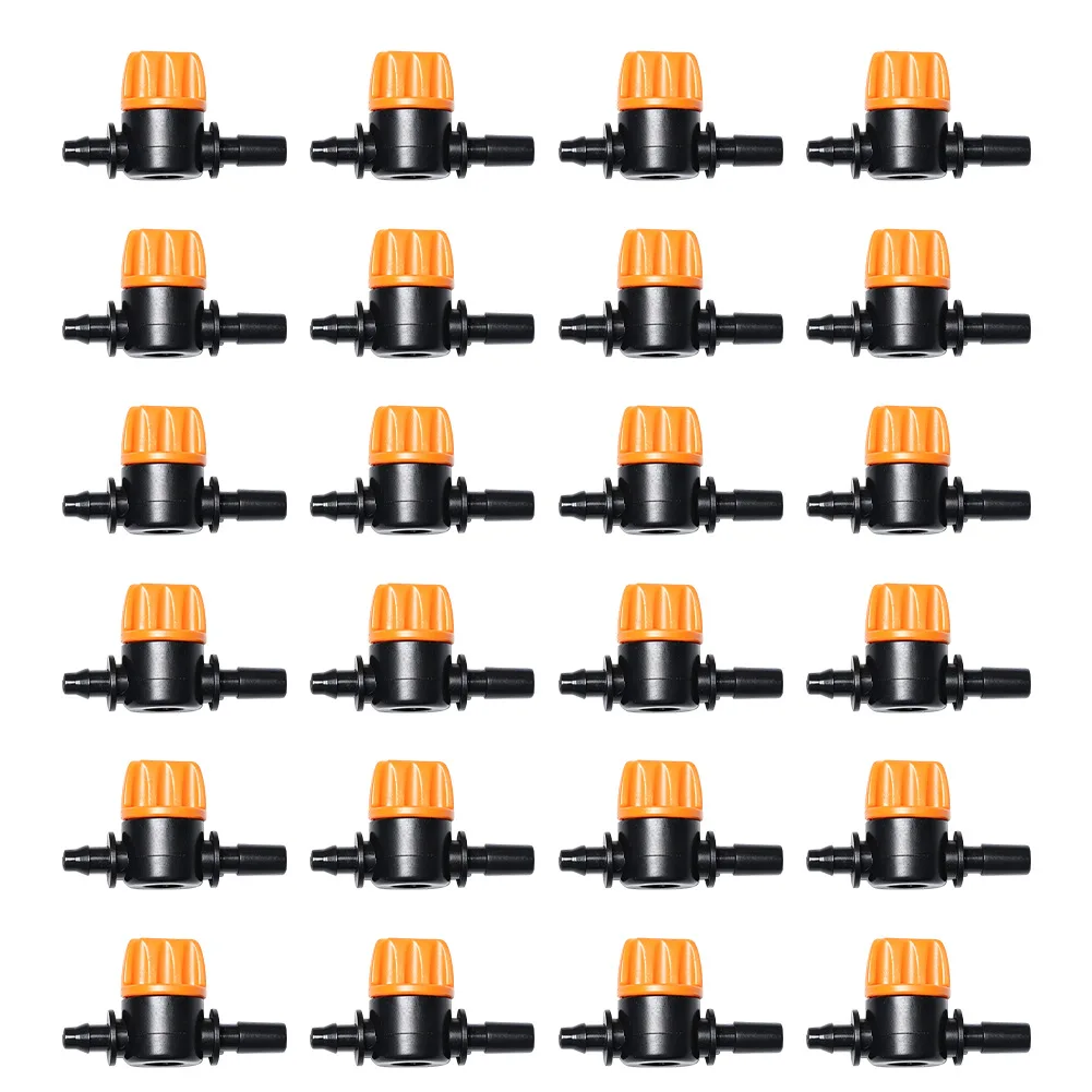 24 pcs Adjustable Flow Control Valve for Drip Irrigation Hose - Plastic Coupling for PE Pipes Garden Greenhouse