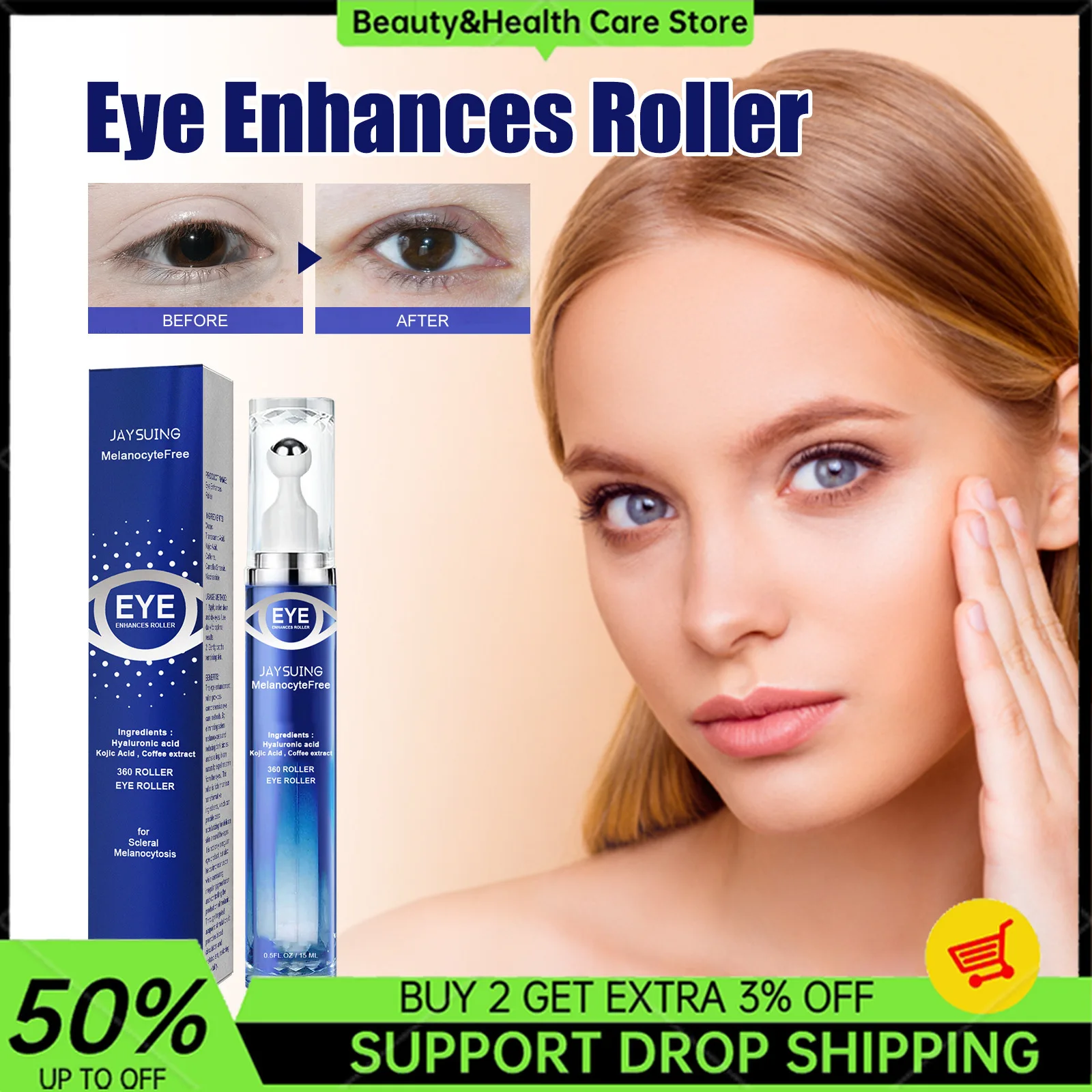 Eye Enhances Roller Anti-wrinkle Remove Dark Circles Eye Bags Anti-puffiness Lift Firm Ball Massage Moisturize Nourish Care