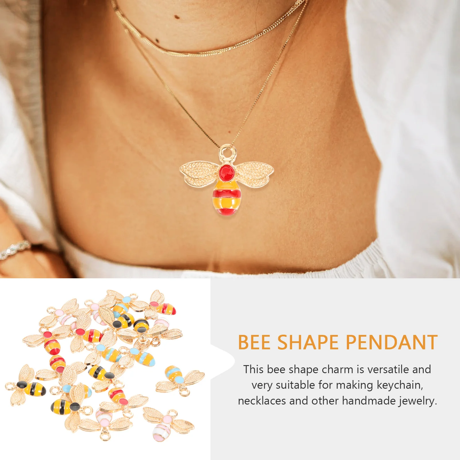 

20Pcs Bee Charm Pendants Reliable Alloy Craft Supplies for DIY Earrings Bracelets Necklaces Keychain Jewelry Making