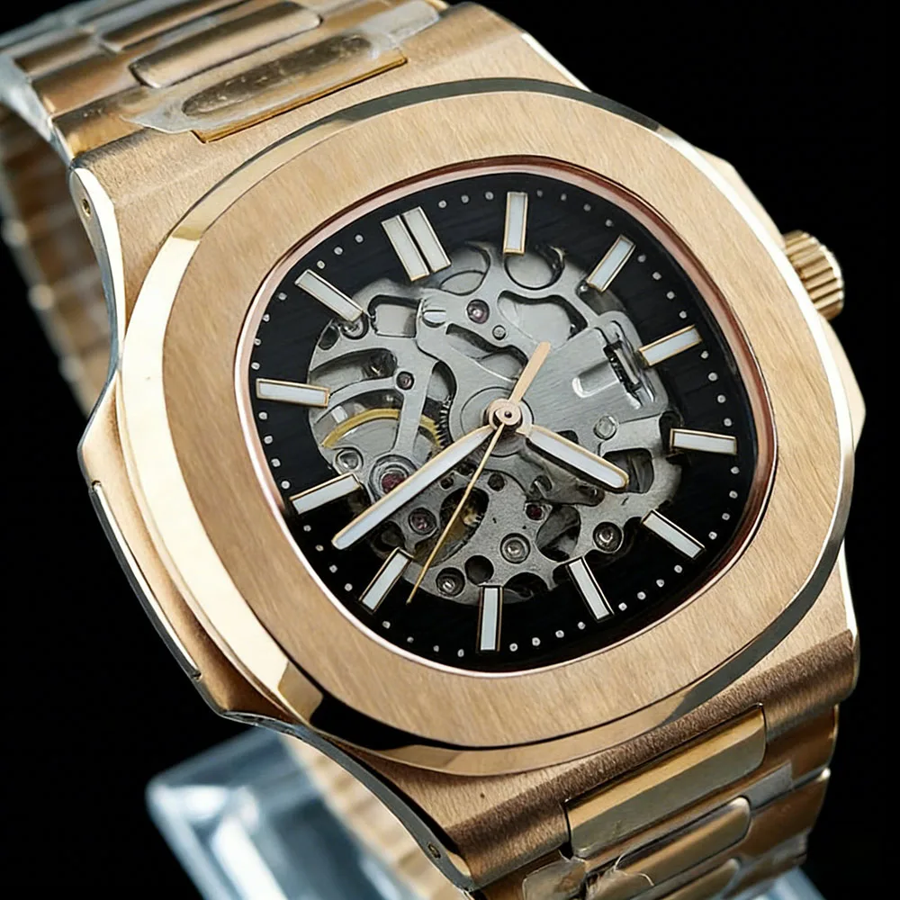 NEW NH70 Watch 40mm Stainless Steel Men's Automatic Mechanical Watch Green Luminous Dial Suitable for NH70 Movement Watch