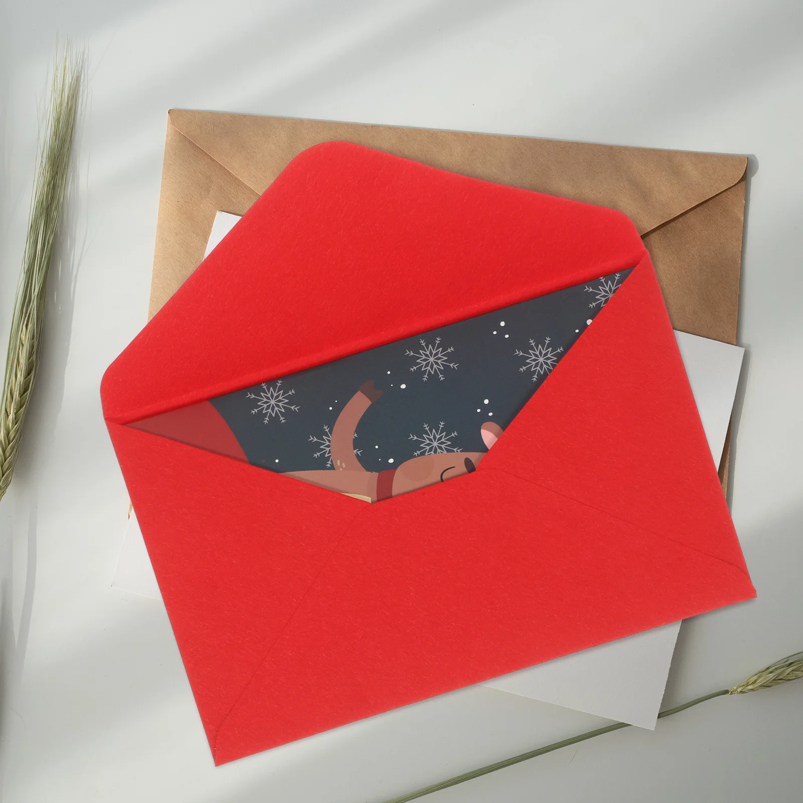 

6Sets Christmas Cards Party Blessing Cards 3D Greeting Card Envelopes Christmas Gift Decor Festival Present Party Supplies