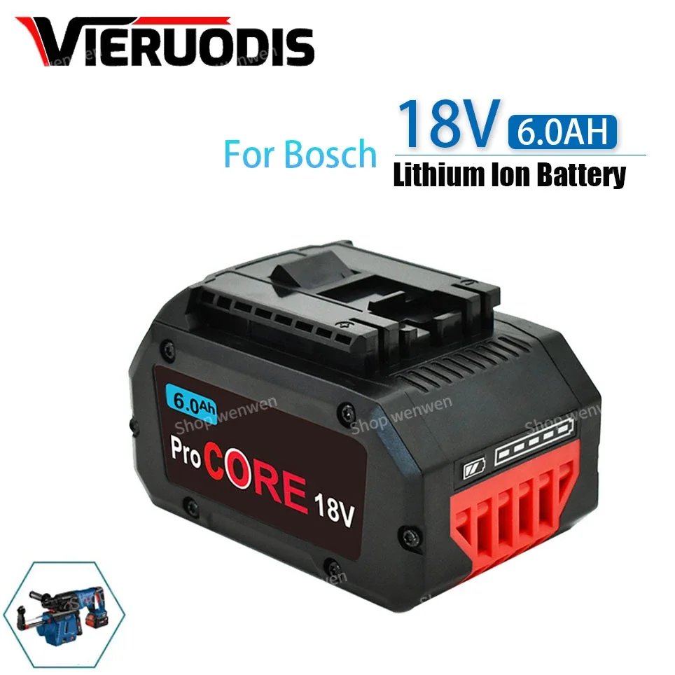 

18V 6.0Ah ProCORE Replacement Battery for Bosch 18V Professional System Cordless Tools BAT609 BAT618 GBA18V80 21700 Cell