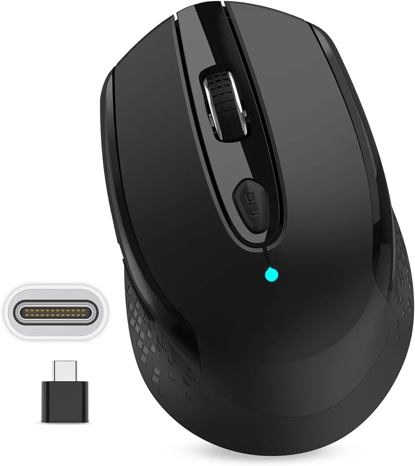 

MakeImage Wireless Mouse, Portable with USB and Type-C Dual Connectivity, 3 DPI Levels for Laptops, Mac, and MacBook