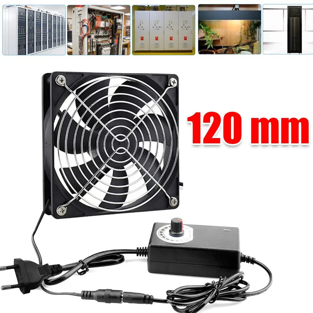 Ventilateur de refroidissement 12V pour boîtier PC, ventilateur de refroidissement silencieux à haut débit d'air pour châssis d'ordinateur de bureau, équipement de dissipation thermique pour CPU