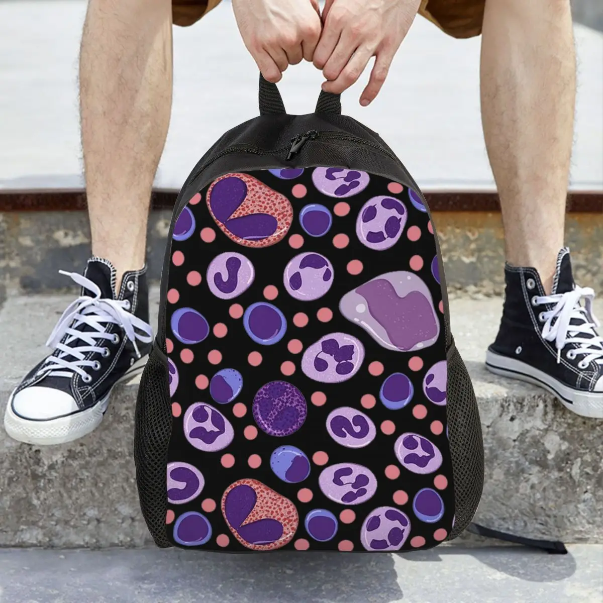 Mochila grande con diseño de glóbulos blancos para estudiantes, bolso escolar, mochila de viaje para senderismo, mochila de moda para hombres y mujeres, bolsos de hombro