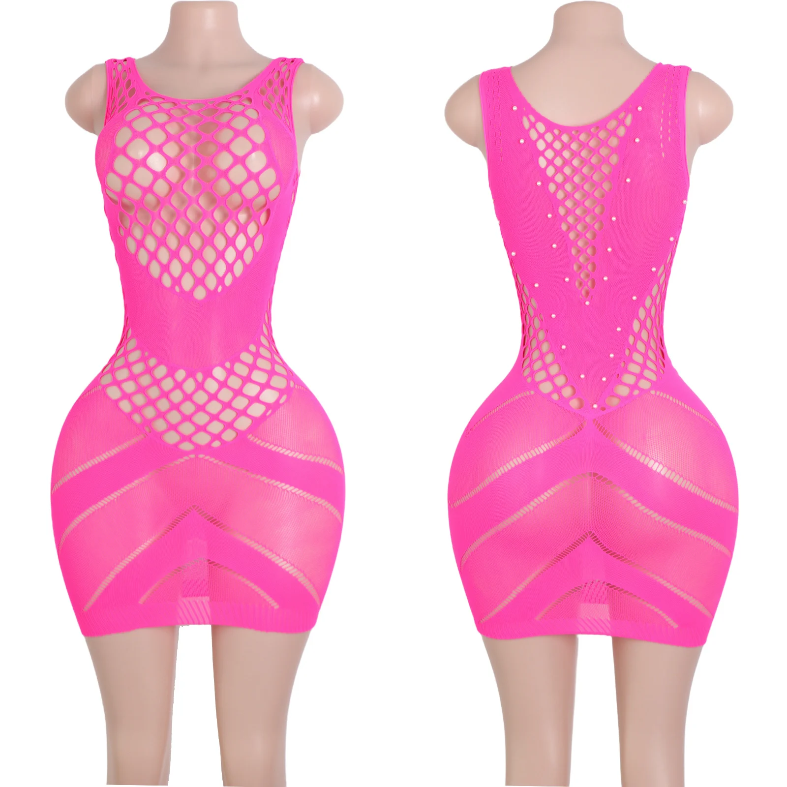 High-Waisted Thong Rhinestone Detailing Sexy Mesh Skirt for Dancer Performance Exotic Dancewear Perfect for Events Bodysuits