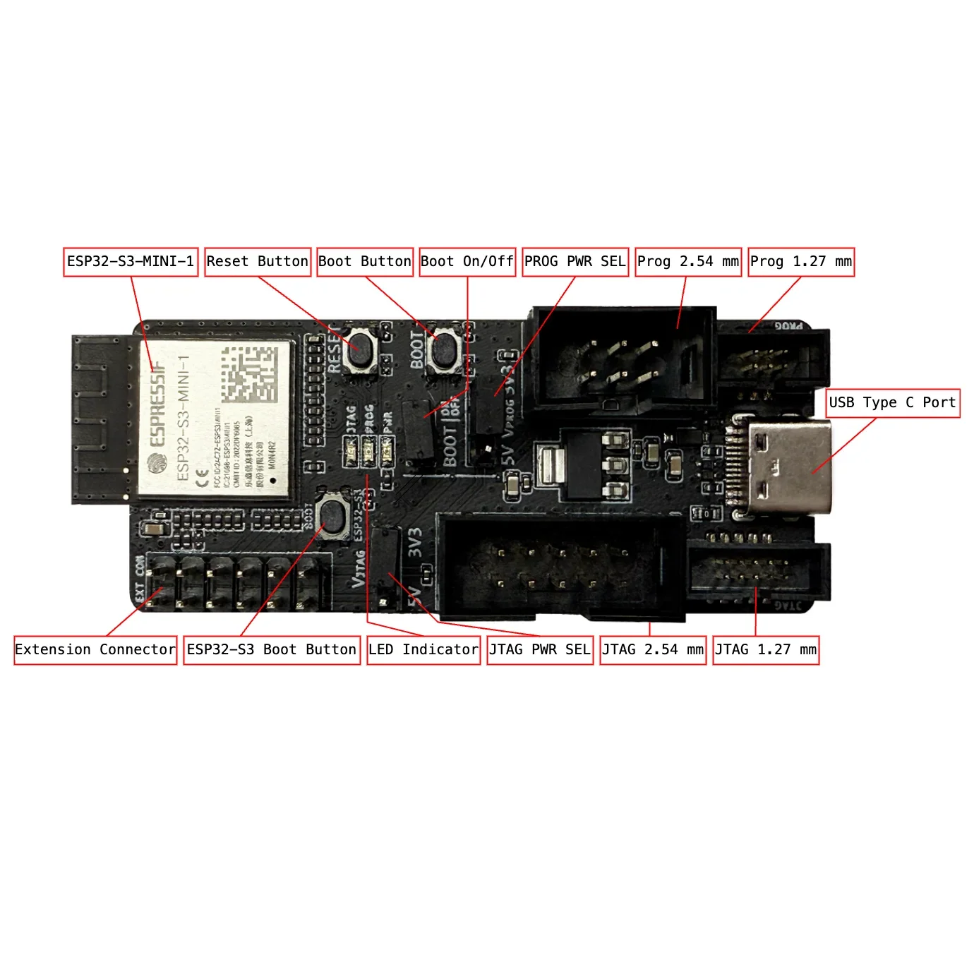 Espressif ESP-Prog-2 Debugger Serial Communication, JTAG In-Circuit Debugging, Firmware Auto Downloader