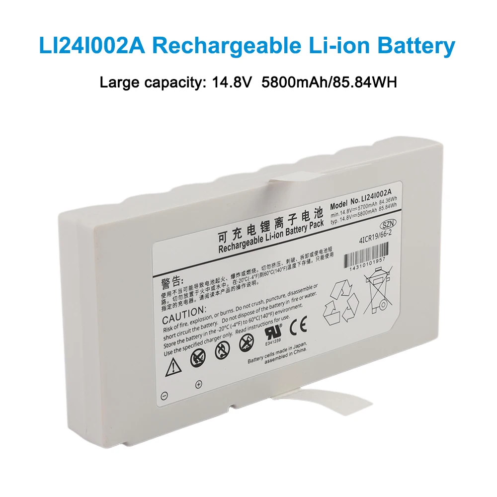 Replacement LI24I002A Battery For Mindray M9 M8 TE7 Ultrasound Machine or SV300/600/800/650/850 Ventilator 14.8V 5800mAh 85.84WH
