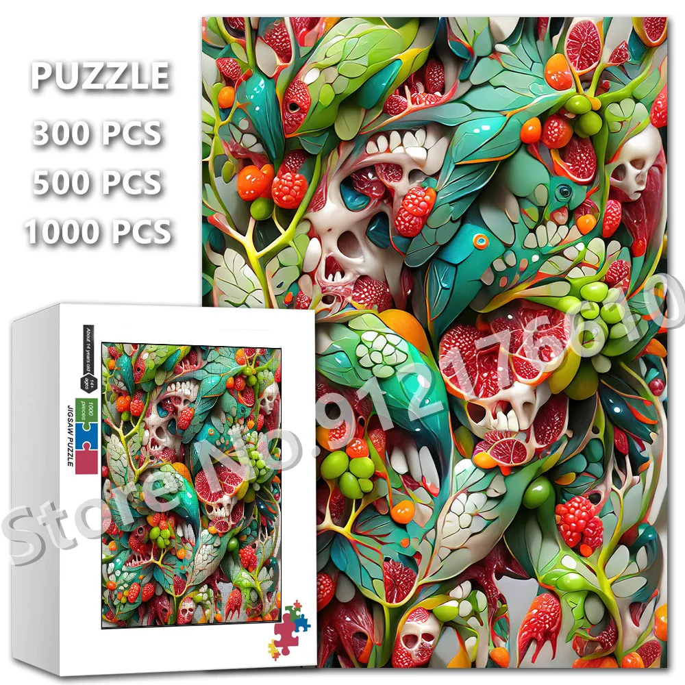 Fresh Fruits Vegetables Jigsaw Puzzle Strawberry Grapefruit Foods 300/500/1000 Pieces Puzzles Kids Educational Decompression Toy