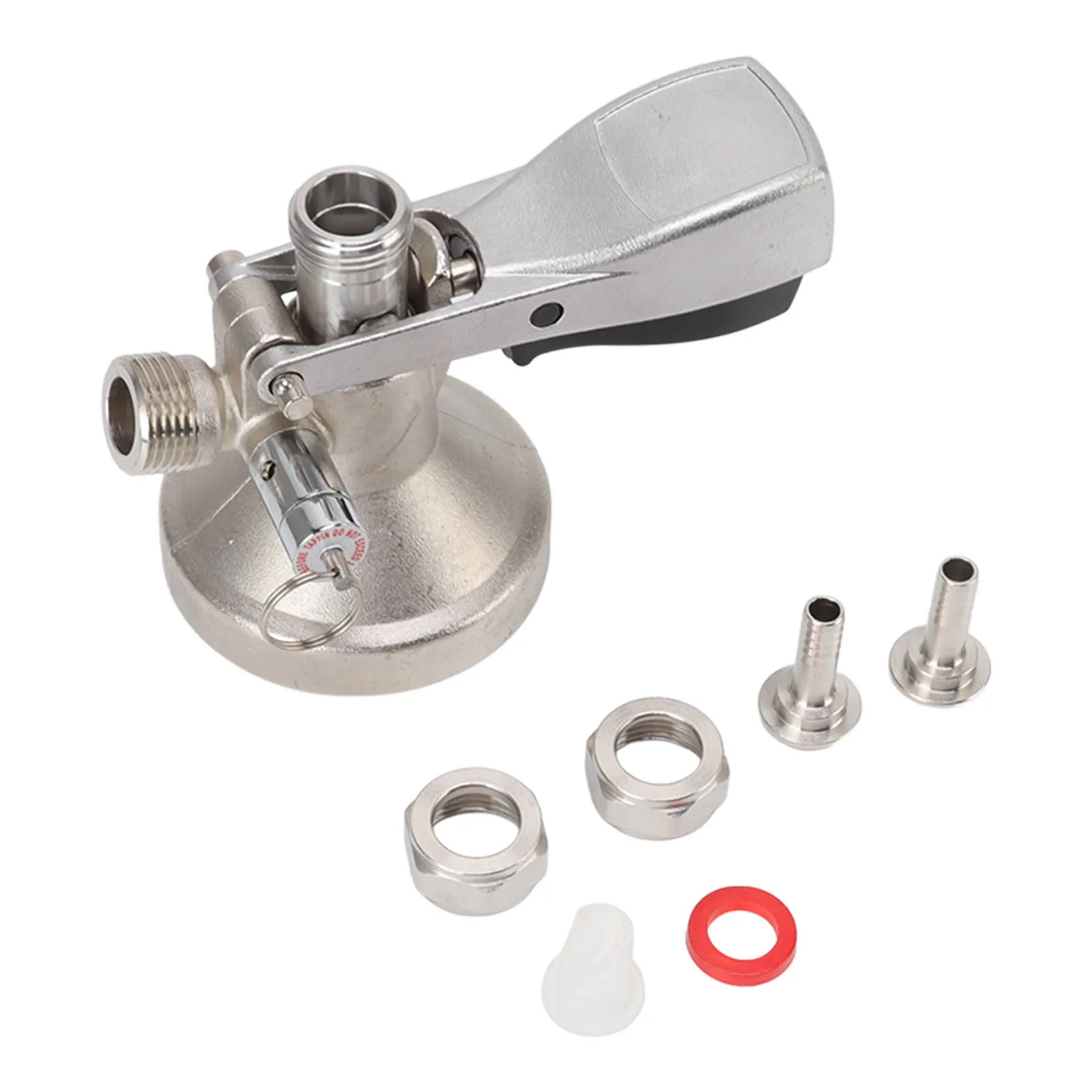 

G Type Beer Keg Coupler, Brass Body & Stainless Steel Probe - Triangular Beer Dispenser Accessory for Bar Party