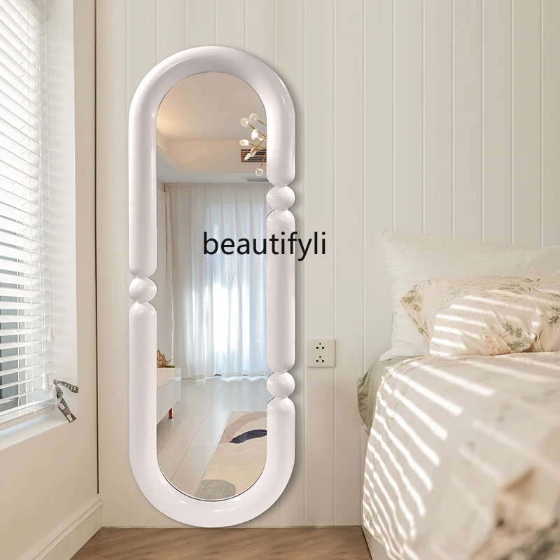 Creative Ins Style Full-Length Mirror Home Shaped Wall Hanging Dressing Mirror Artistic Sense Modern Minimalist Mirror