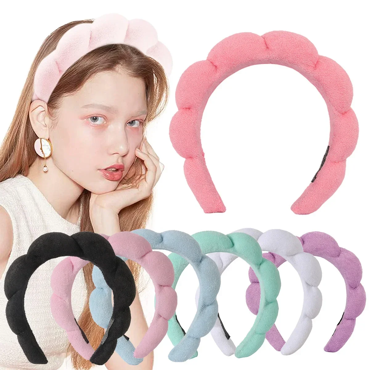 Soft Hair Styling Accessories Women Girls Headbands for Face Washing Bath Makeup Hair Band Women Adjustable SPA Facial Headband