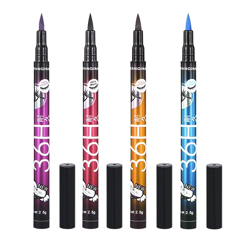 YANQINA 36H Eyeliner Pencil Waterproof Pen Purple / Blue / Brown Precision Long-Lasting Liquid Eye Liner Smooth Make Up Tools