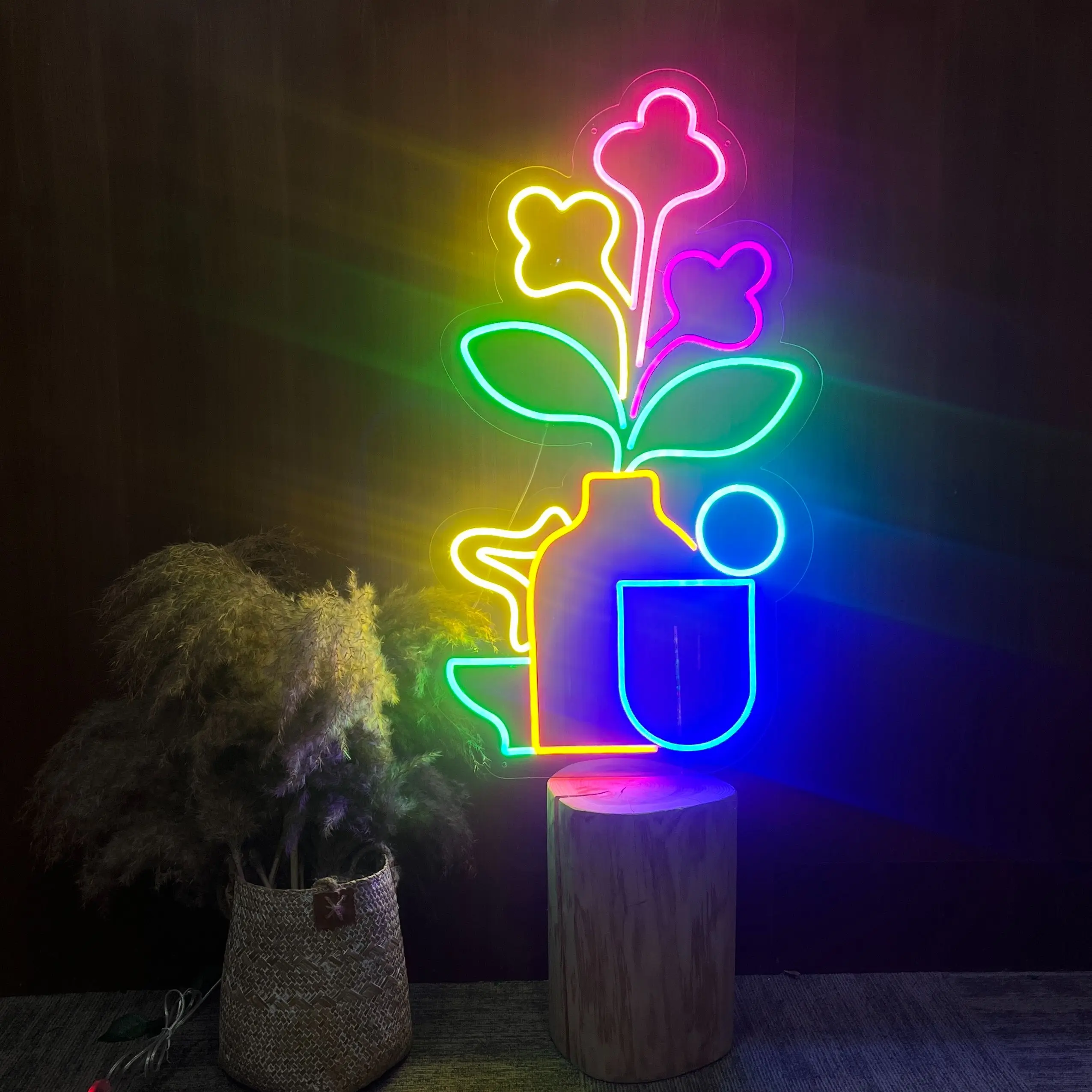 

Plant Neon Sign Wall Art Flower Neon Sign Neon Sign Bedroom Custom LED Neon Sign Home Decor Wall Decor Personalized Gift