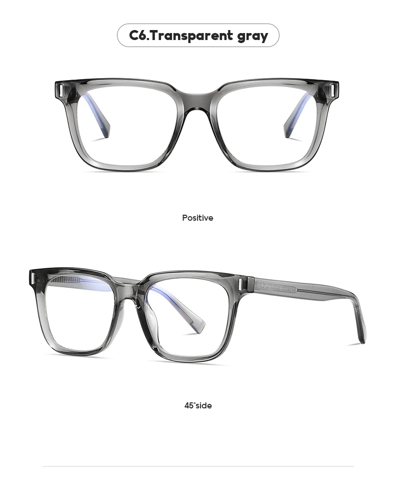 VCKA TR90 Platz Männer Vintage Myopie Gläser Verdickung Rahmen Frauen Anti-Blau Licht Rezept Optik Brillen -0,50 bis -10 – Detail 19