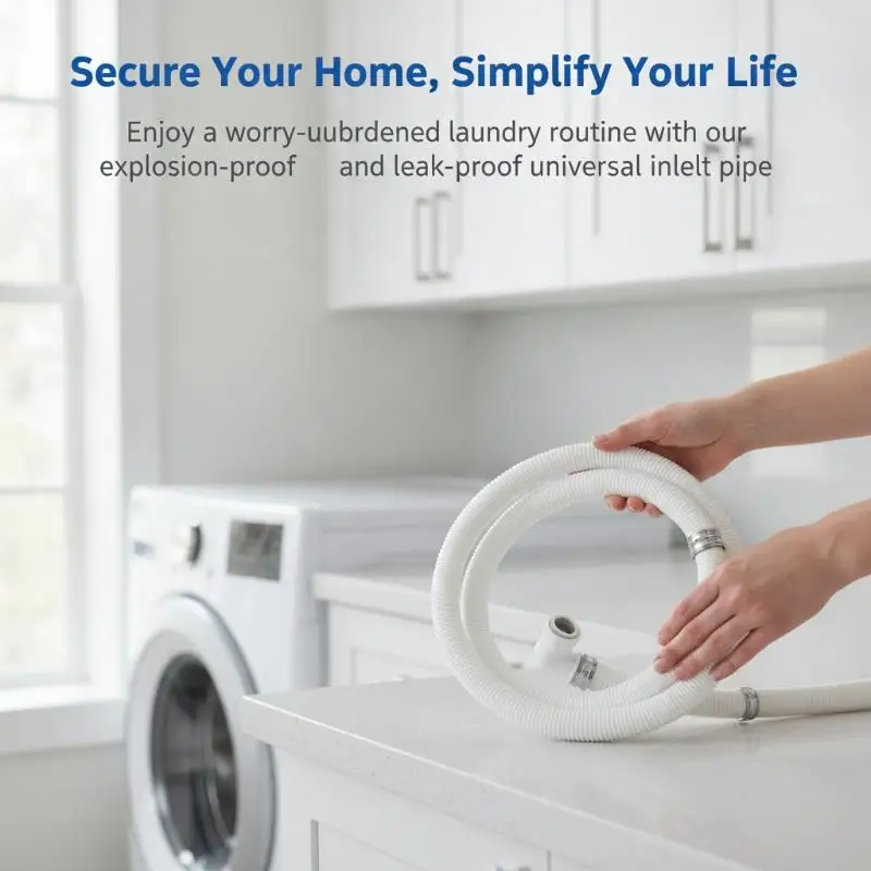 Washing Machine Water Supply Pipe Burst-proof 2.5M//4M Optional Universal Auto Inlet Hose for Home Laundry Use