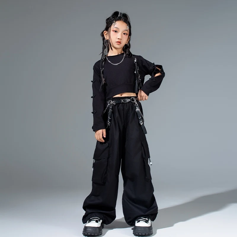 New Children'S Ballroom Dance Suits Kids Hip Hop Clothing Girls Jazz Dance Costume Kpop Outfits Stage Street Wear DW10407