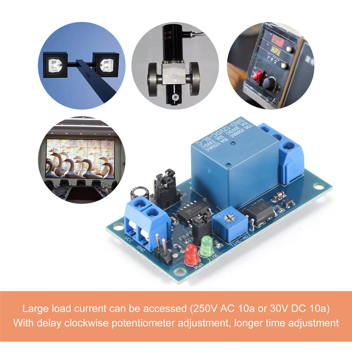 Modulo interruttore ritardo accensione/spegnimento ritardato ABNP 12V CC con timer