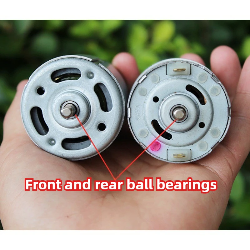 محرك RS-775 مع مروحة تبريد مدمجة، محرك تيار مستمر عالي السرعة 18 فولت، عمود D للأدوات الكهربائية ونماذج DIY