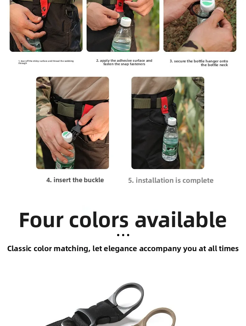 Gurtband-Wasserflaschenhalter Kletterkarabiner Gürtel-Rucksack-Aufhänger Haken-Clip Multifunktionaler Wasserflaschen-Nylon-Schnallen-Clip – Detail 15