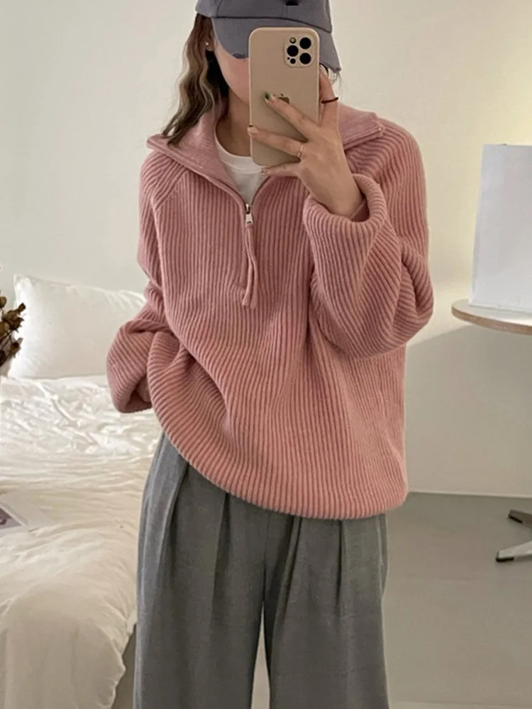 

Casual Thick Warm Sweater Knitted Pullovers for Women Long Sleeve Turtleneck Pullover Female Solid Color Autumn Winter Sweaters