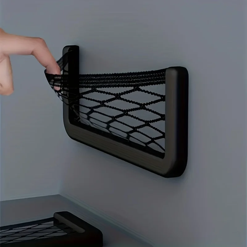 1Pcs Auto Seat Side Interior Back Sundries Pocket Mesh Storage Bag Phone Net Pocket Holder Car Storage Bag Elastic Flexible Nets image 2