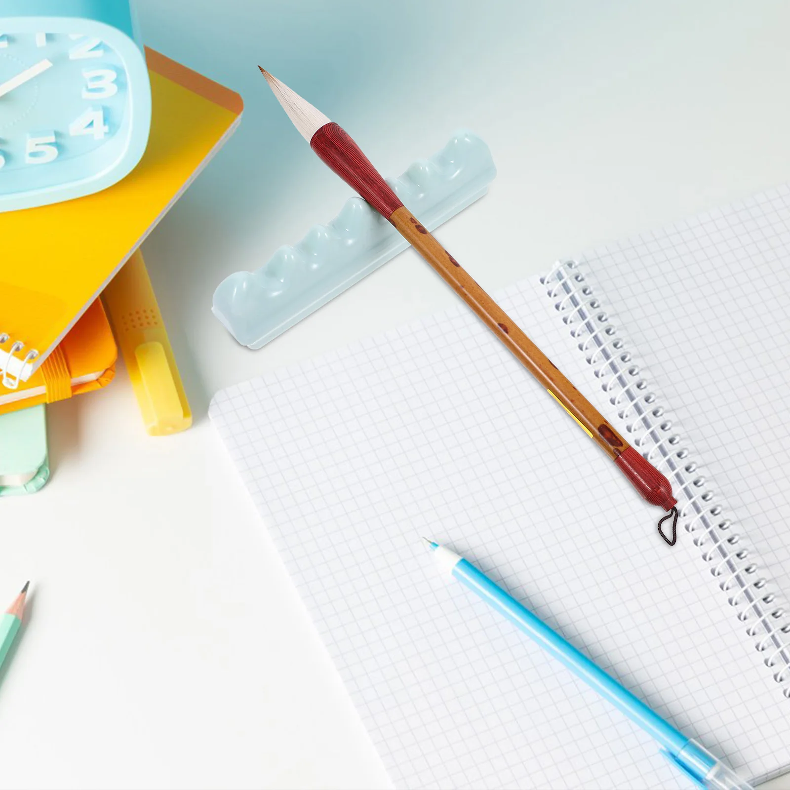 

Sophisticated Ceramic Brush Holder Unique Design Durable Material Calligraphy Pen Stand Home Office Decorative Organizer