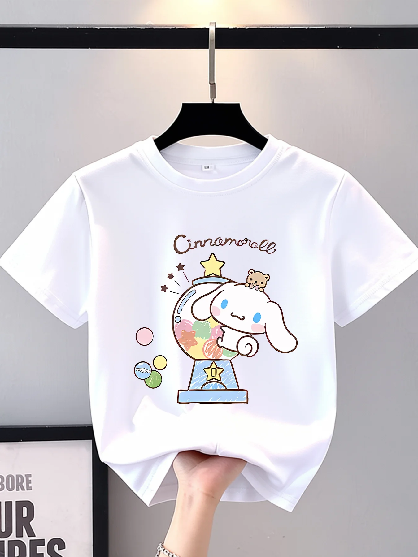 Cute Kawaii Hello Kitty Print Series Printed Character T-shirt, Cute and Fashionable Trend, The First Choice for Shopping