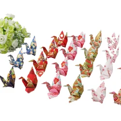 50PCS Japanese Origami Paper Crane Origami Paper 3D Cranes Premade Bird DIY Handmade Mother's Day Creative Gifts Decorations