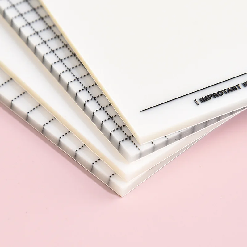 Transparent Sticky Notebook Waterproof PET Memo Pad for Student Office Stationery Simple Tear Memo Pads Note Book Notepad