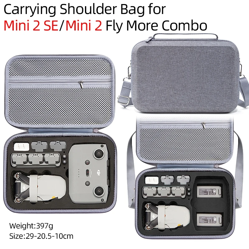 Carrying Shoulder Bag for DJI Mini 2SE/Mini 2 Fly More Combo Large Capacity Storage Box Drone RC N1 Battery Charge Manager Bags