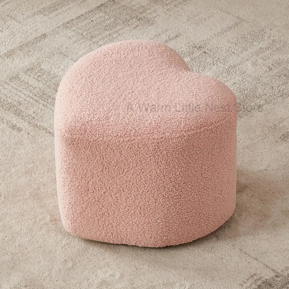 

Hallway Lounge Pedicure Stools Minimalist Accent Soft Comfort Pink Foot Rest Stools Cute Glamour Meubles Dining Room Furniture