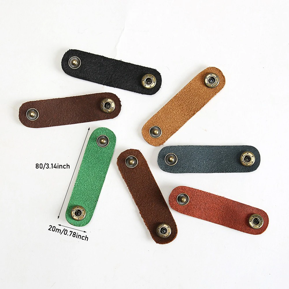 1/2pcs Genuine Leather Hub Headphone Cable Buckle Storage Buckle Winder Suitable For Desktop Organization Charging Cable Storage