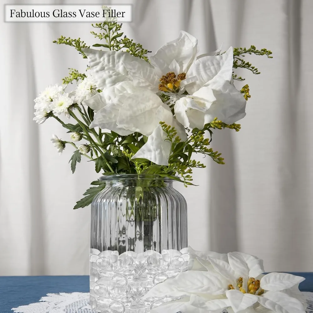 

Clear Glass Beads for Vases Filler Flat Glass Pebbles Marbles for Flower Arrangement Candle Centerpieces Wedding Decorations and Crafts