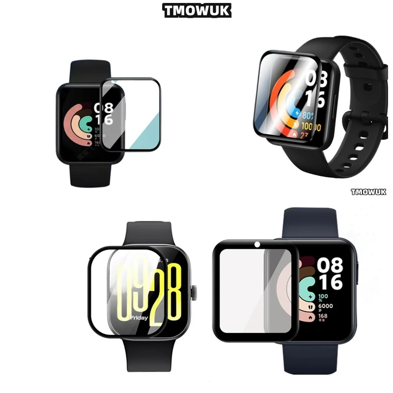 

For Xiaomi Redmi Watch 2 3 4 5 Lite Active, Ultra-Thin PMMA, 3D Curved Film