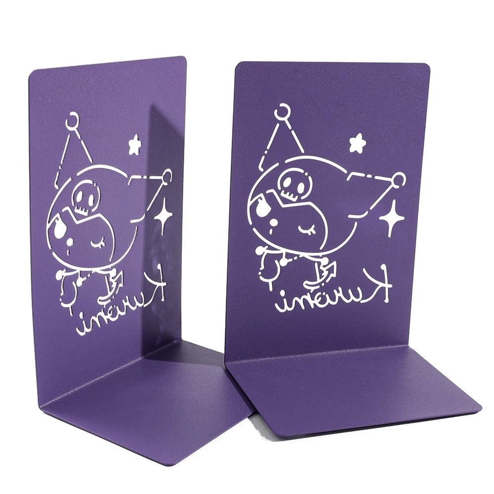 Imagem -03 - Sanrio Kuromi Roxo Metal Bookends Coleção Deheavy Duty Bookends para Amantes do Livro Home Office Supplies Fãs