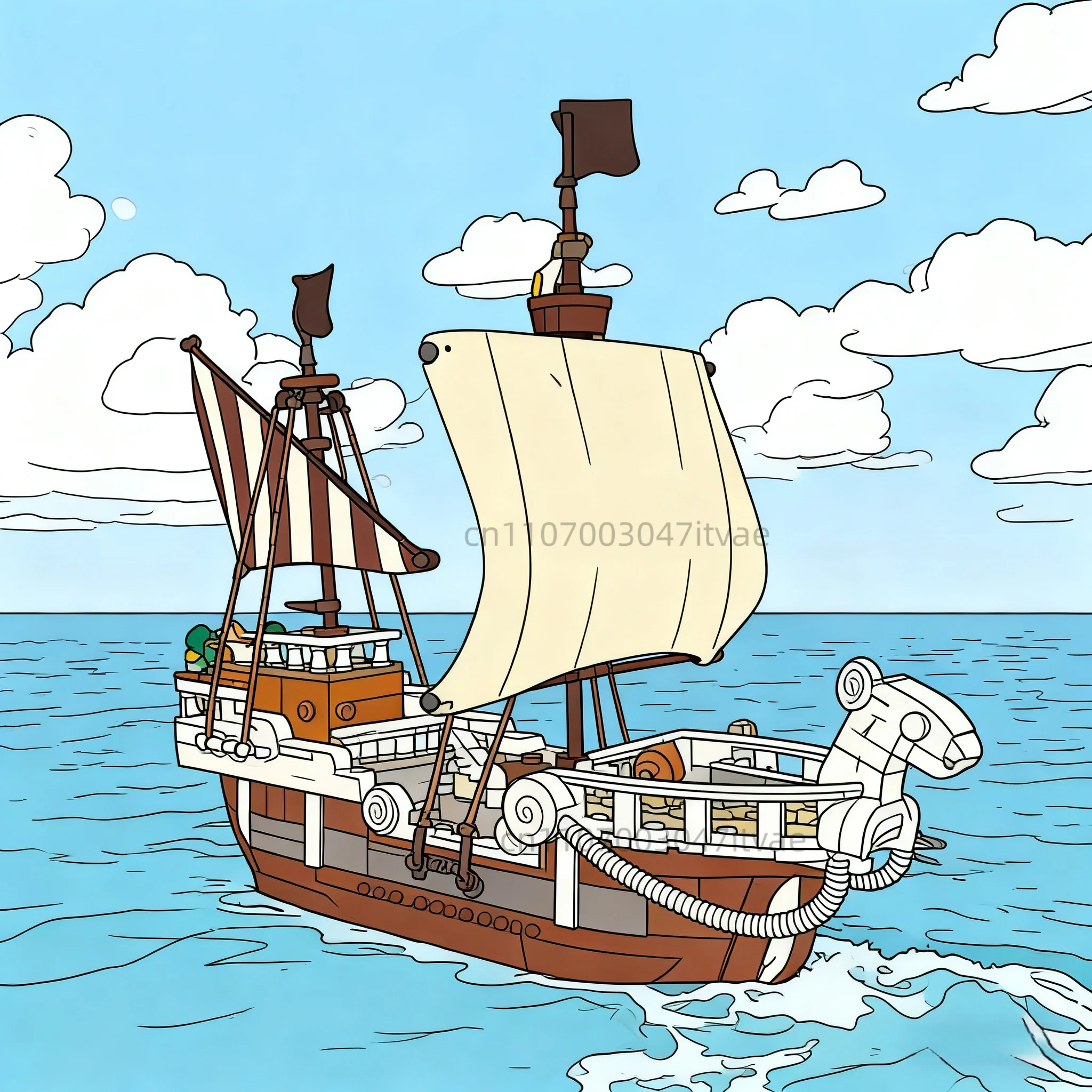 جديد 1000 + قطعة Going Merry Pirate Ship اللبنات ألعاب تعليمية للأطفال الأولاد هدايا عيد الميلاد #1