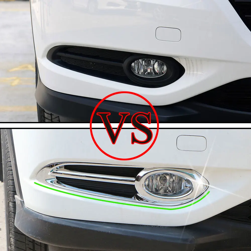 

2 шт. автомобильная передняя противотуманная фара, рамка, накладка для Honda Vezel HRV HR-V ABS Chrome 2014 15 2016 2017 2018 ABS Chrome Acc
