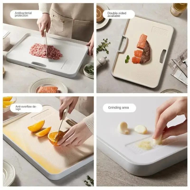 밀 빨대 양면 항균 도마, 가정 주방 곰팡이 방지, 미끄럼 방지 플라스틱 다기능 스티커 보드