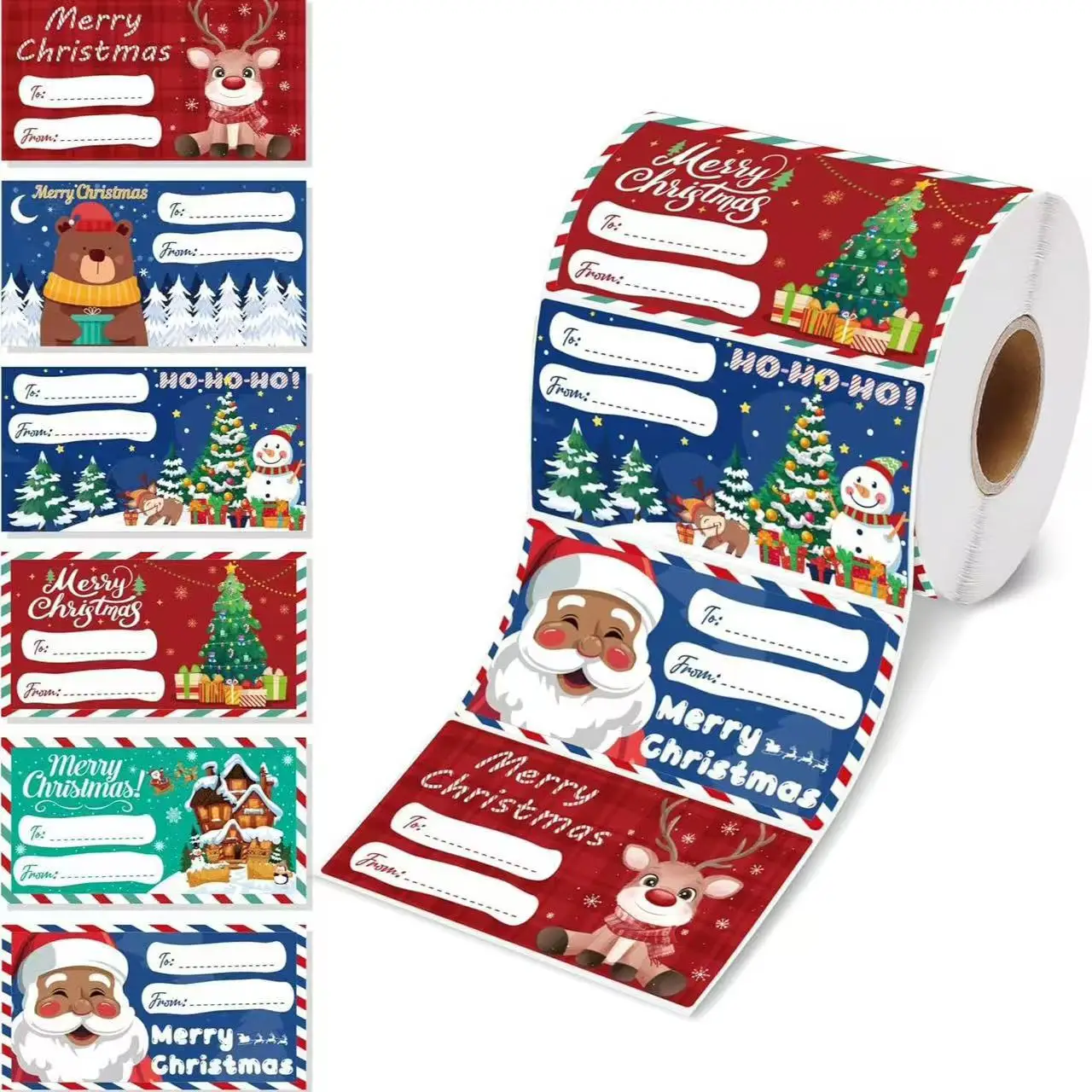 Upgrade Pattern Christmas Gift Tags Self-Adhesive Sticky Label Christmas Party Supplies, Christmas Accessories,Festive Labeling