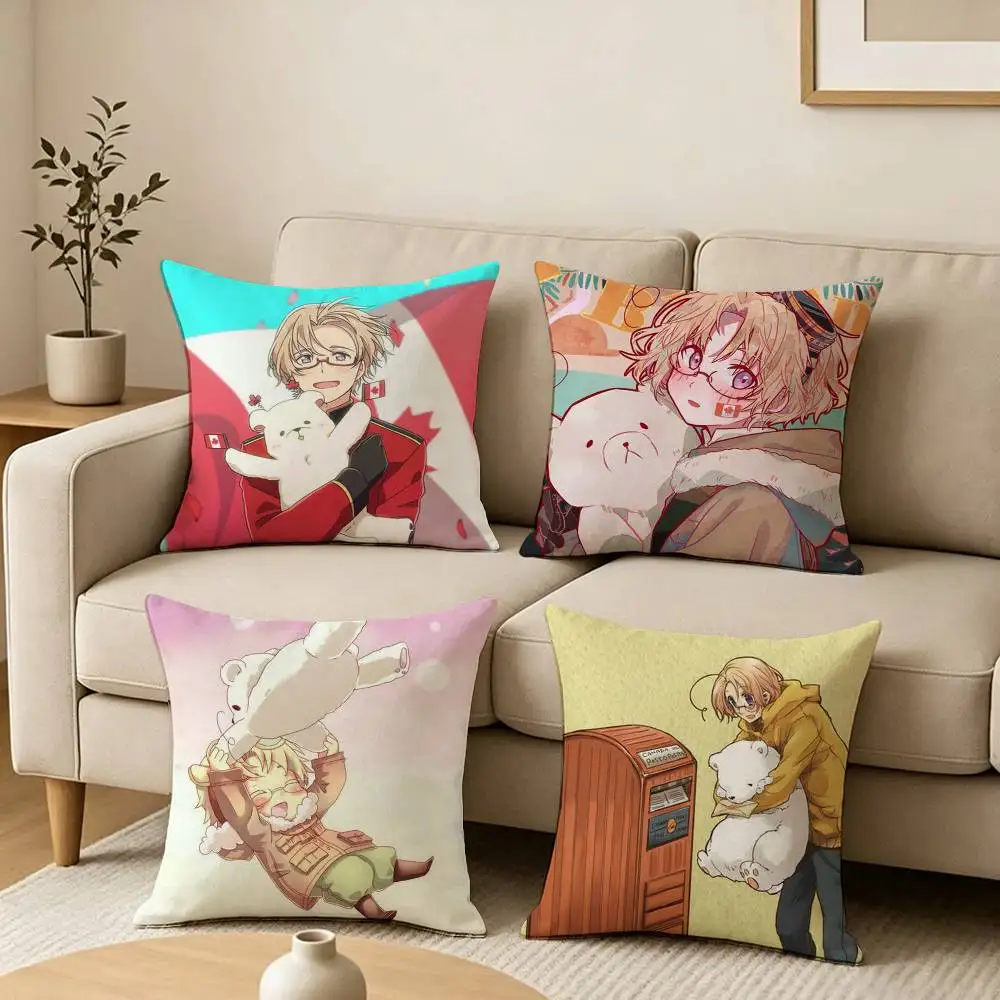 Axis Powers H-Hetalia Pillow Case Square Double-Sided Sofa Cushion Cover Bedroom Bedside Pillow