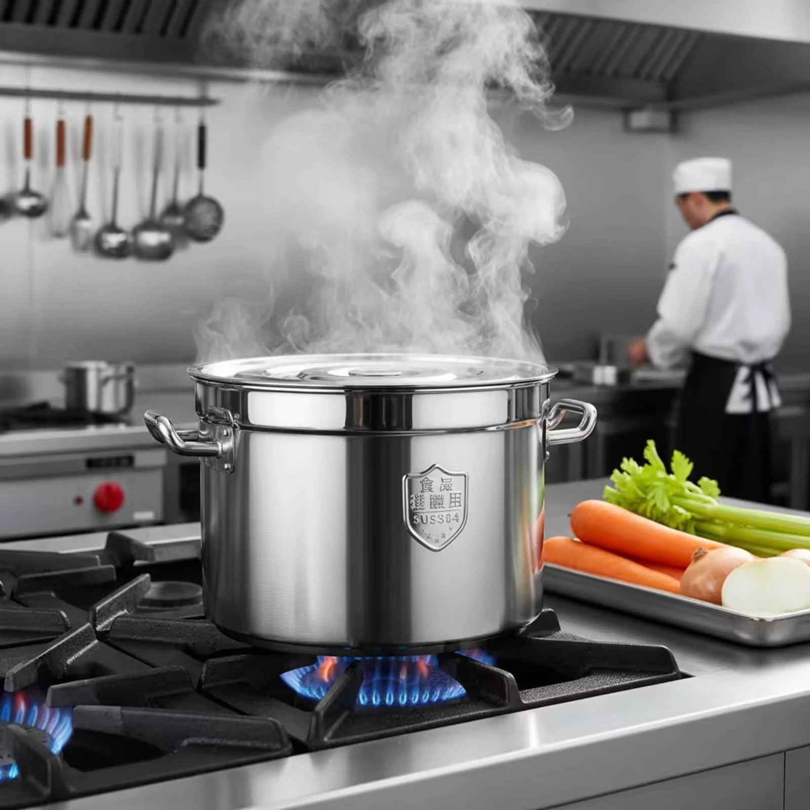 Stainless Steel Stock Pot Large Capacity Stock Pot with Lid Stockpot with Side Handles Even Heating Cookware Corrosion Resistant