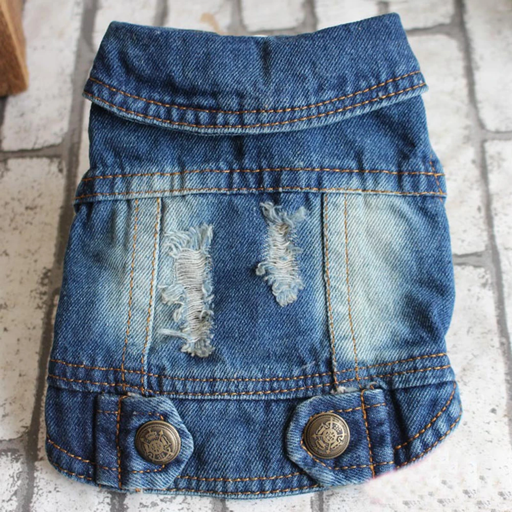 

Cool Pet Denim Jacket For Dogs Small Medium Xs Lightweight Vest Prevent Cold After Haircut Fashionable Outfit Hoodie Style