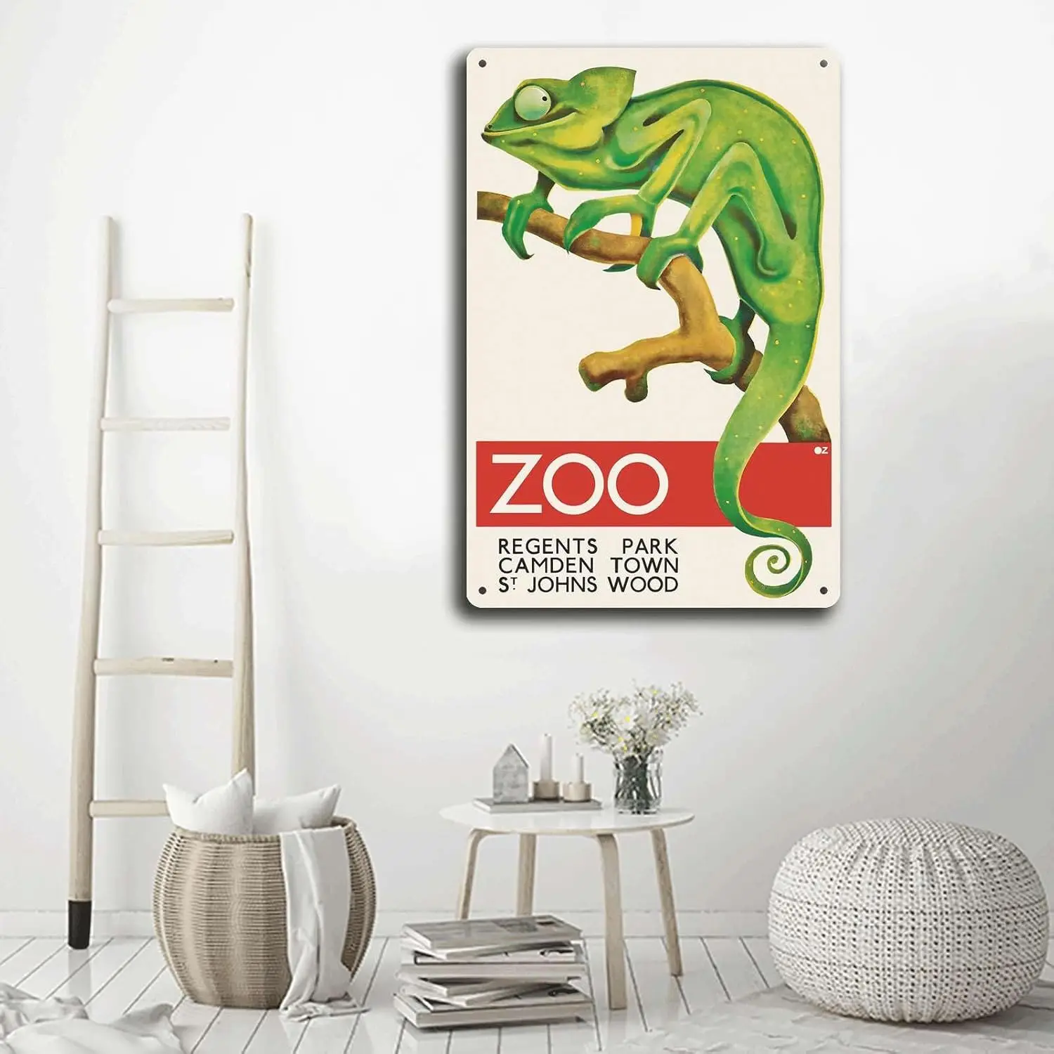 Metal Aluminum Signs London Zoo Chameleon Vintage Travel Travel Wall Art Wall Art Metal Tin Signs 8x12inch Tin Sign