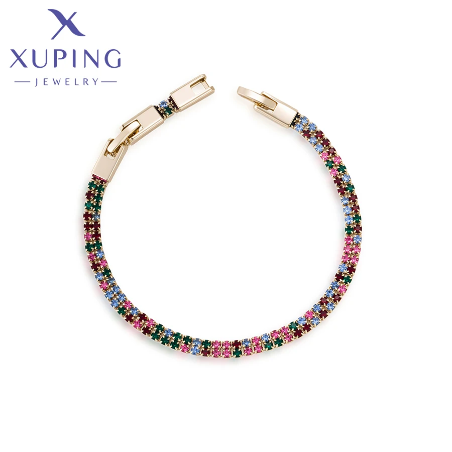 Ювелирные изделия Xuping, Новое поступление, модный очаровательный модный женский браслет из медного сплава золотого цвета X001001050