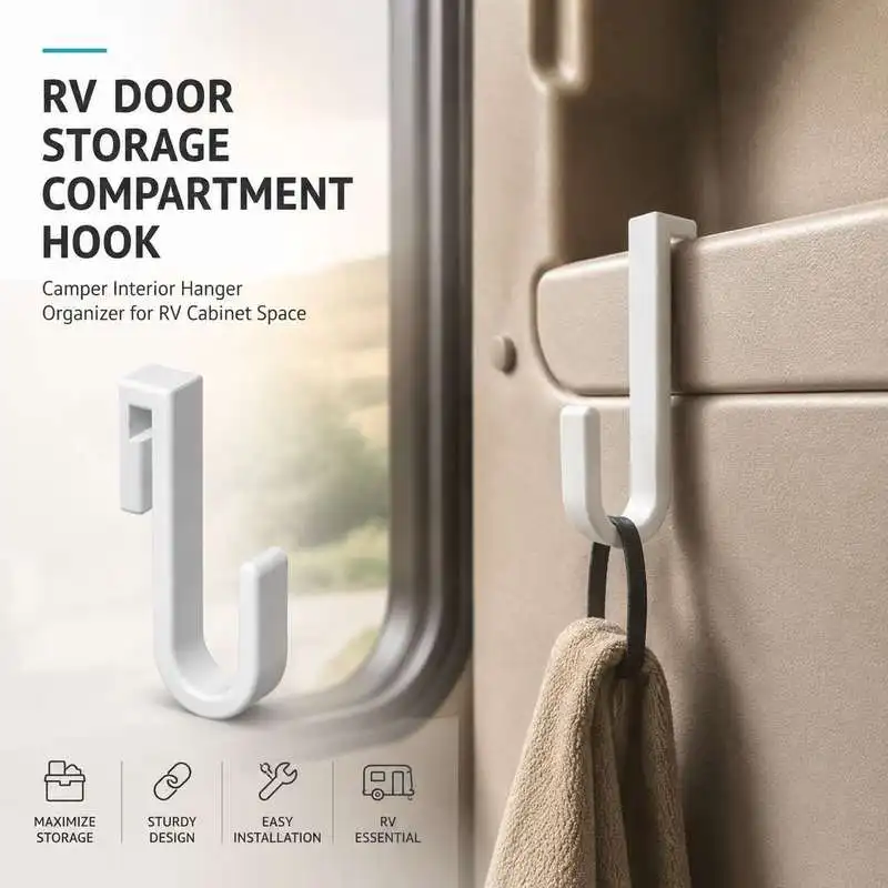RV Door Storage Compartment Hook Camper Interior Hanger Organizer for RV Cabinet Space